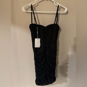 Elegant Black Ruched Dress nwt medium